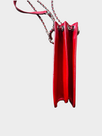 Chanel Red Patent Leather CC Pochette Shoulder Bag
