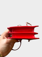 Chanel Red Patent Leather CC Pochette Shoulder Bag