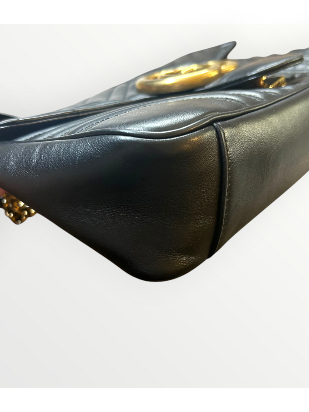 Gucci Black GG Marmont Flap Bag