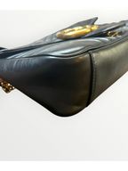 Gucci Black GG Marmont Flap Bag