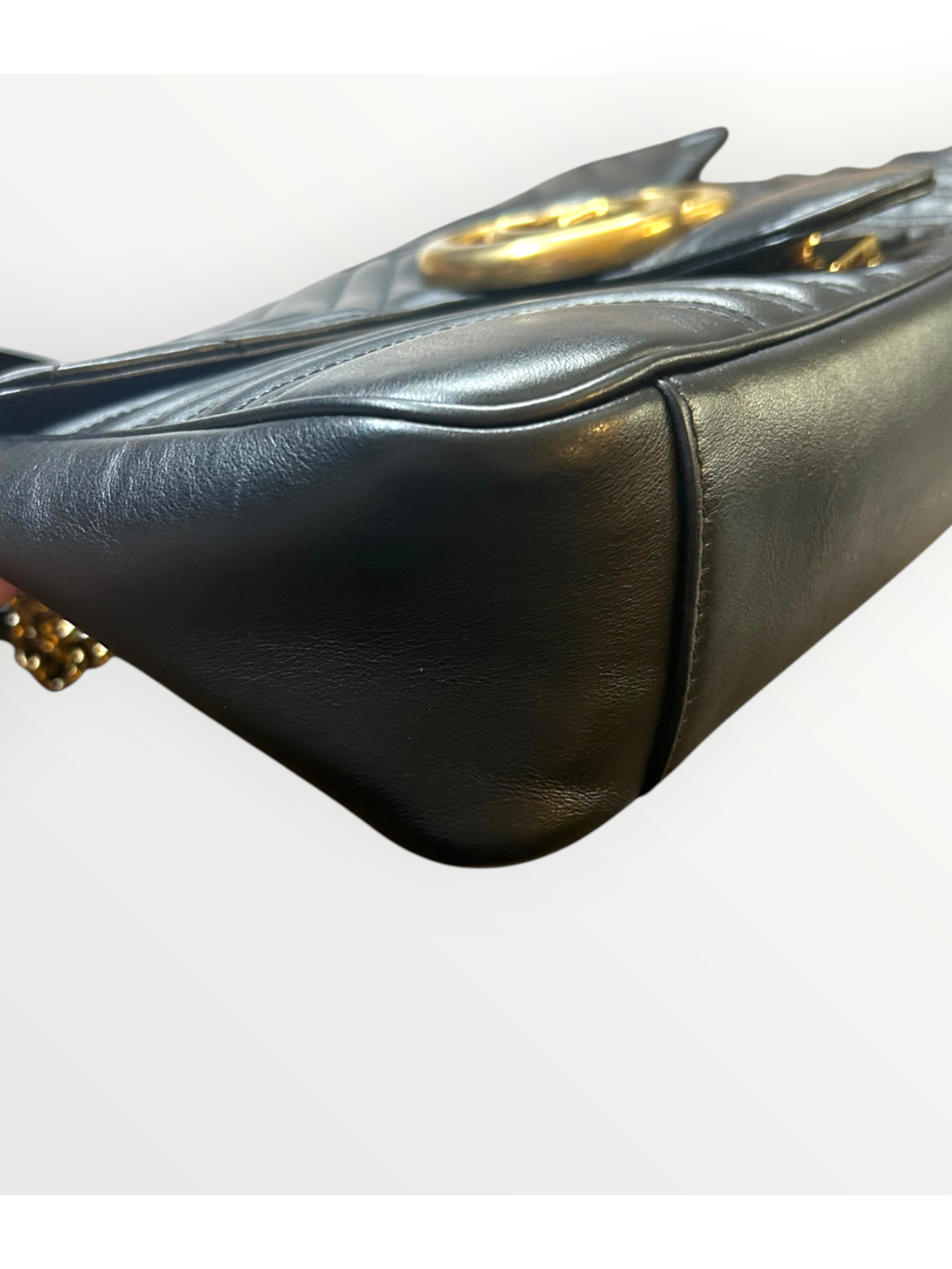 Gucci Black GG Marmont Flap Bag