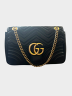 Gucci Black GG Marmont Flap Bag
