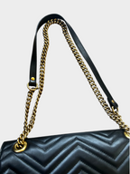 Gucci Black GG Marmont Flap Bag