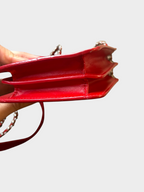 Chanel Red Patent Leather CC Pochette Shoulder Bag