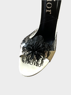 Dior Trotter PVC Flower Diorissimo Mule Heels Size 37